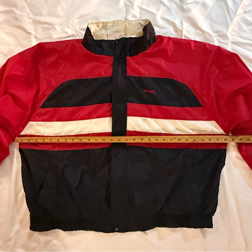 Vintage 80/90s Spalding Red and Black Windbreaker Fill Zip Jacket
